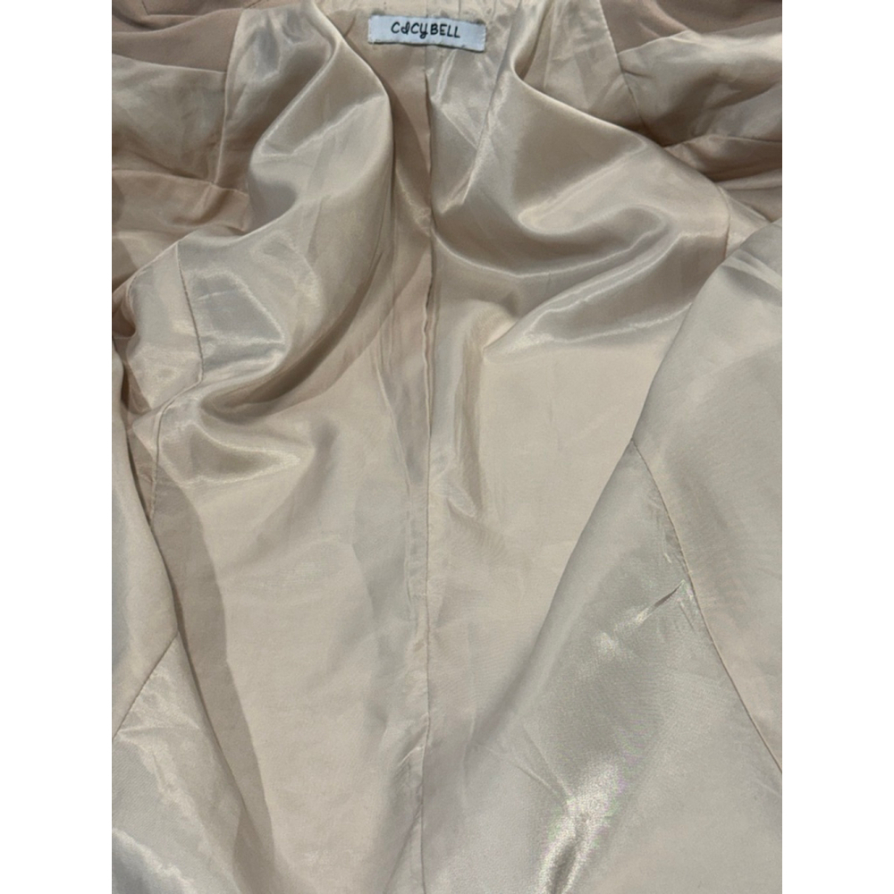 Women's Cicy Bell Khaki Lined Stretch Blazer Jacket M - Picture 5 of 12